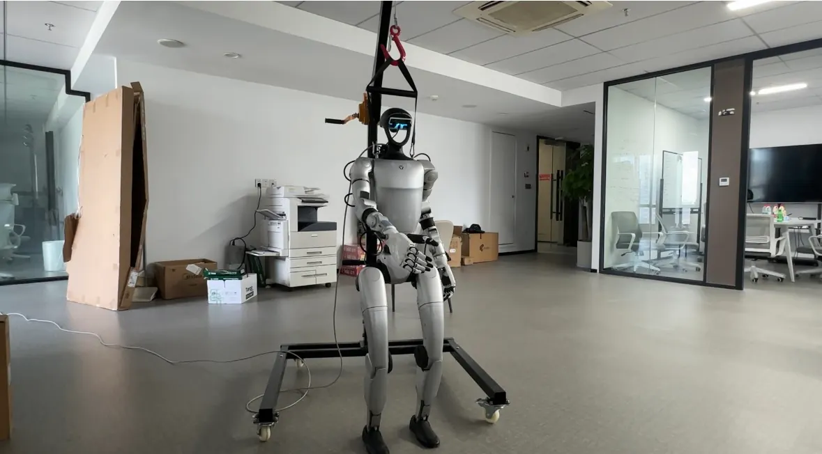 A humanoid robot being tested in the StellarEdge AI lab